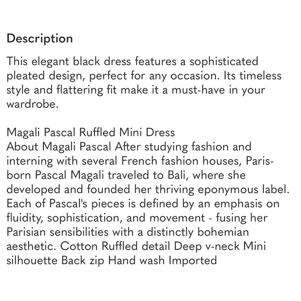 Magali Pascal Ruffled Black Pleated Mini Dress - Picture 11 of 11